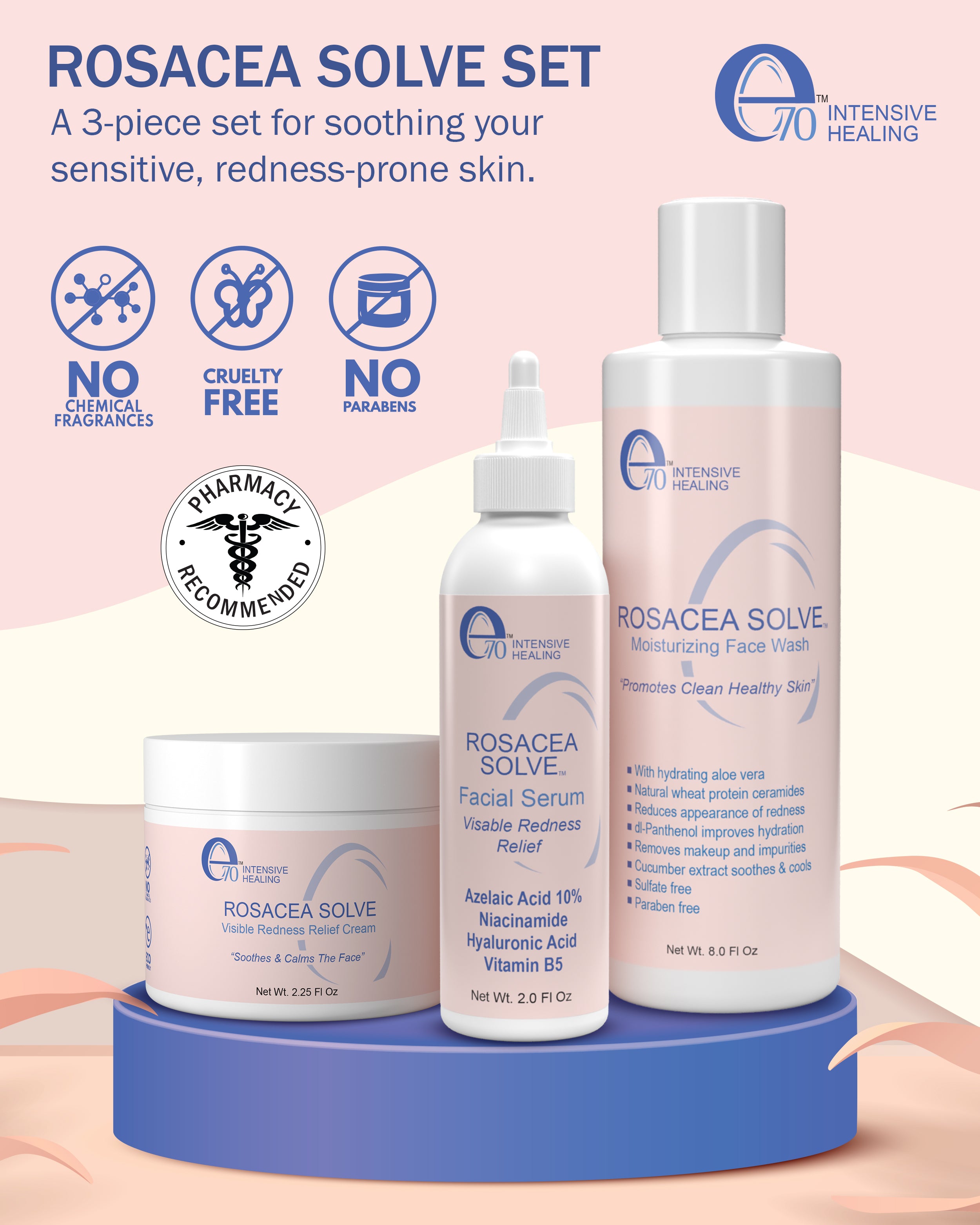 e70 Rosacea Solve Skincare 3-Piece Set